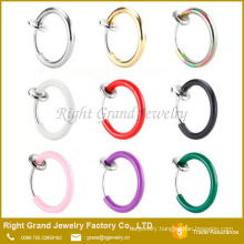 Stainless Steel Spring Action Non Piercing Fake Septum Earring Jewelry